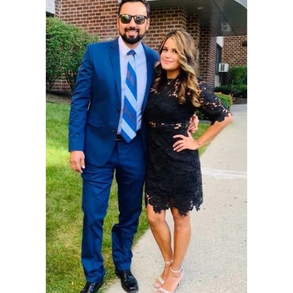 NWT Lulus A Fine Romance Black Lace Sheath Dress Size Medium - Picture 10 of 14